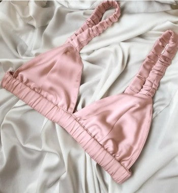 Set pijama 3 piese cu top tip bustiera